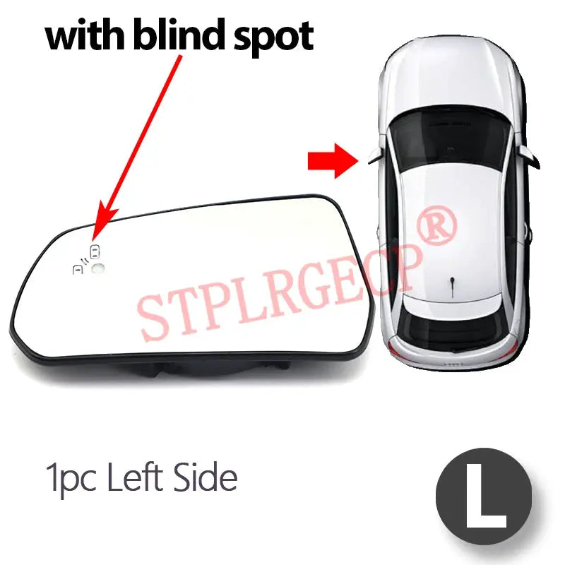 Driver or Passenger Rearview Side Mirror Lens Door Wing Mirrors Glass Blind Spot for Ford Mustang S550 2015-2023 US Version by InterCyprus Trading Ltd