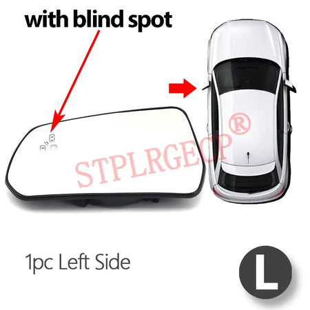 Driver or Passenger Rearview Side Mirror Lens Door Wing Mirrors Glass Blind Spot for Ford Mustang S550 2015-2023 US Version by InterCyprus Trading Ltd