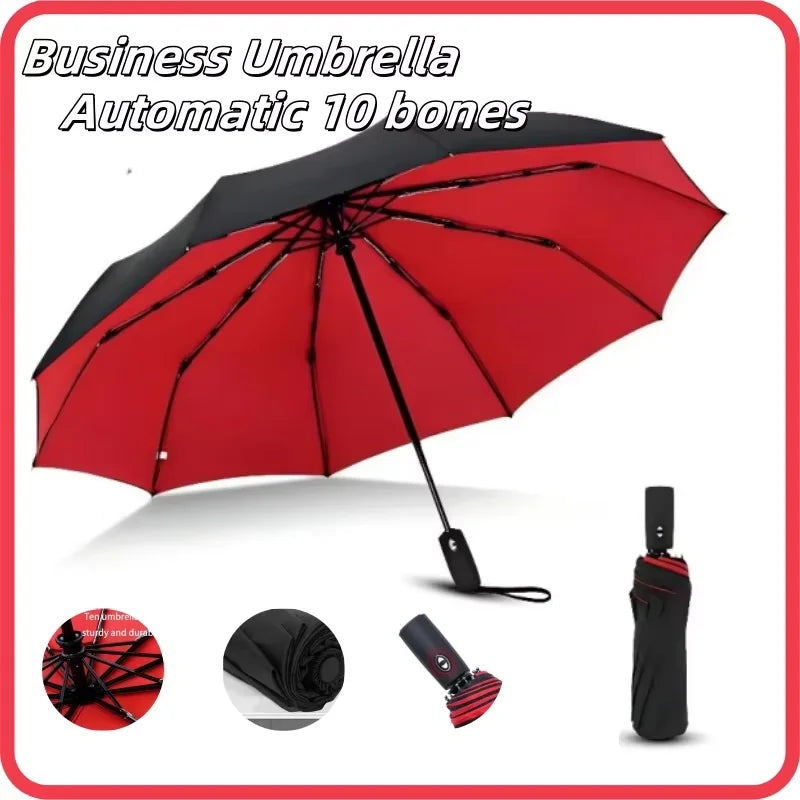 Outdoor Windproof 10-Bone Umbrella - Automatic UV Shield