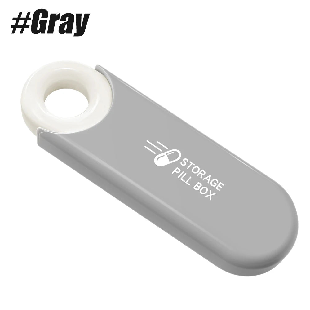 Portable Divided Pill Case &ndash; Waterproof Seal for Medication Safety Gray