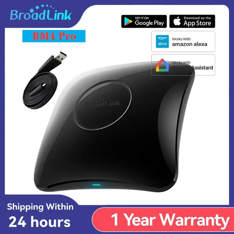 Broadlink RM4 Pro IR RF WiFi Uniwersalny Pilot Smart, Działa z Alexą i Google Home