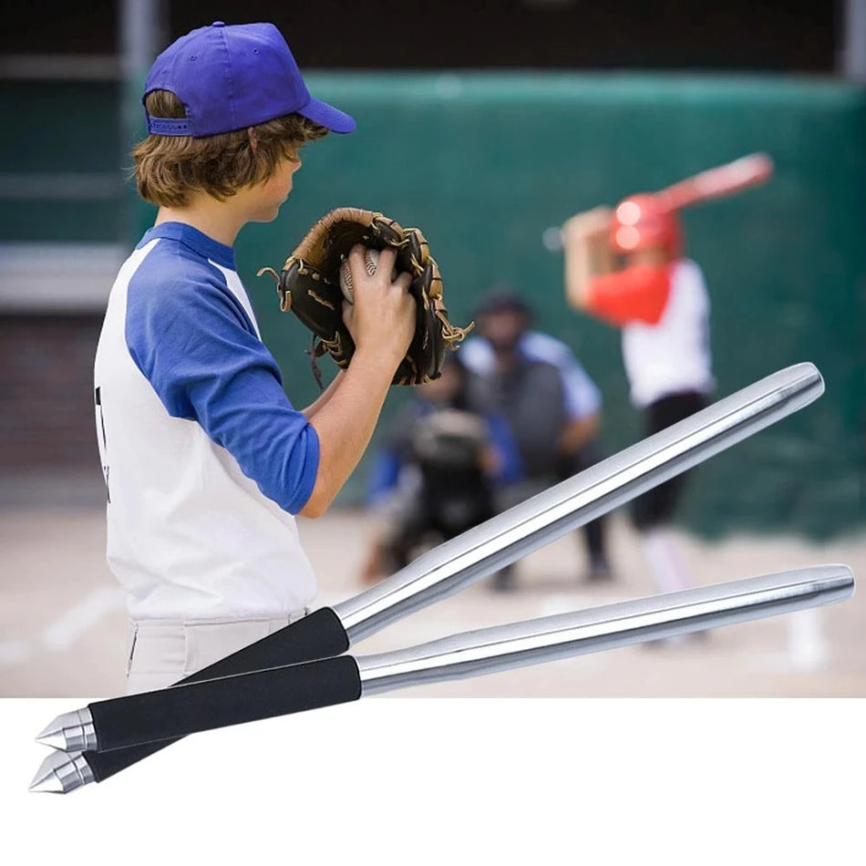 Bate de Beisebol em Aço Inoxidável 50cm com Pegada Antiderrapante