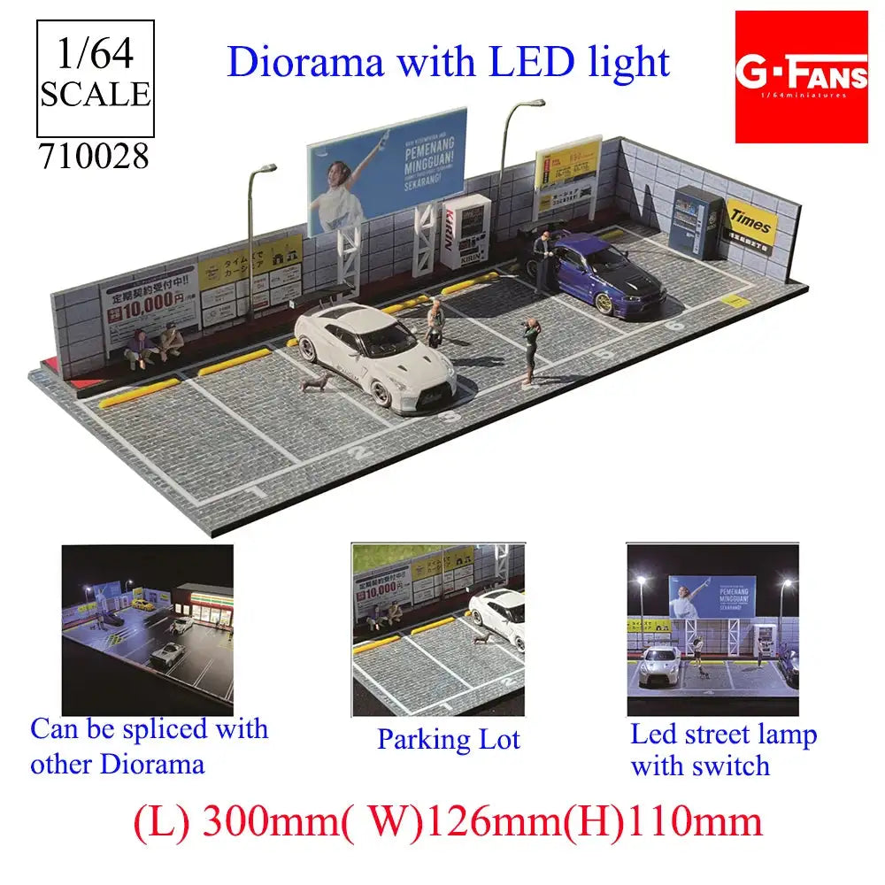 GFans 1:64 Diorama Car Garage &ndash; LED Lights Display 710028
