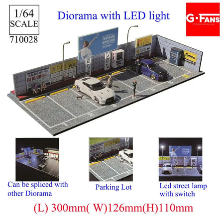 GFans 1:64 Diorama Car Garage &ndash; LED Lights Display 710028
