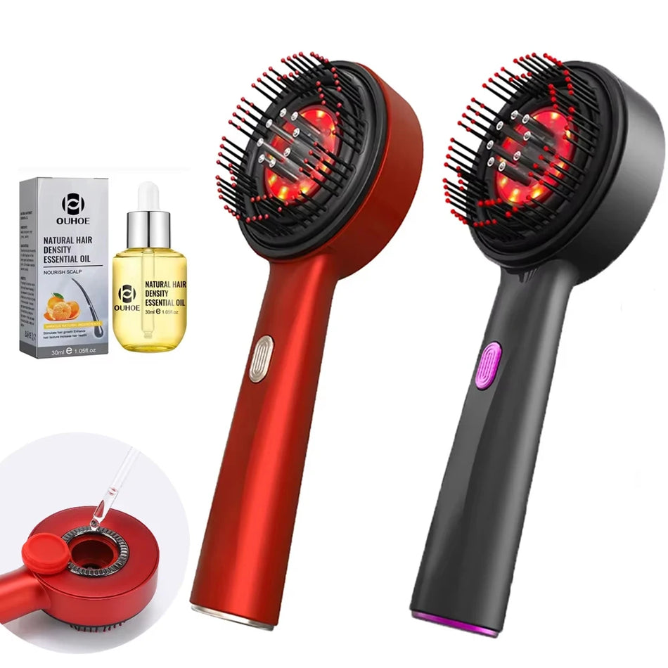 3 Modes Electric Vibration Massage Comb with Red Light for Hair Growth