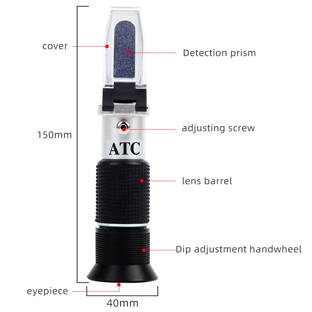 Handheld Sugar Refractometer 0 To 50 Brix &ndash; ATC Auto Temp without box