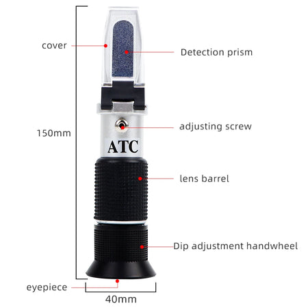 Handheld Sugar Refractometer 0 To 50 Brix &ndash; ATC Auto Temp without box