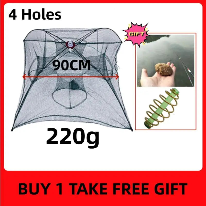 Automatic Foldable Fishing Net - 4-6 Holes Crab Trap BUY 4H TAKE Puncher / Strengthened / CHINA