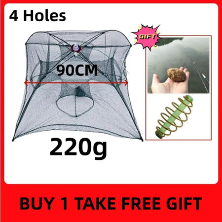 Automatic Foldable Fishing Net - 4-6 Holes Crab Trap BUY 4H TAKE Puncher / Strengthened / CHINA