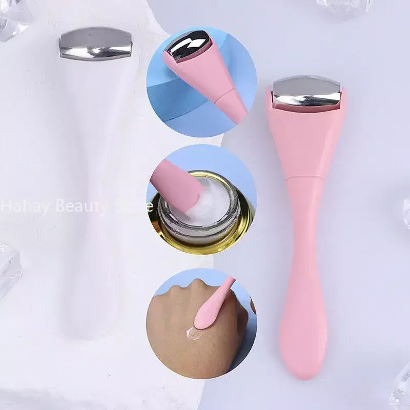Double Head Stainless Steel Ice Roller &amp; Eye Cream Stick - Face Massager &amp; Beauty Tool