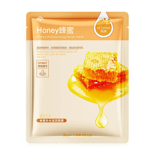 30pcs Natural Plant Facial Masks - Moisturizing, Oil Control &amp; Anti-Aging Honey 30p