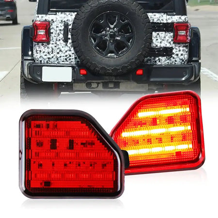 LED Rear Bumper Reflector Light for Jeep Wrangler JL 2018-2023 by InterCyprus Trading Ltd