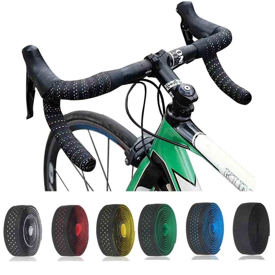 Ruban de guidon de vélo de route respirant, antidérapant, en EVA/PU perforé, anti-vibration