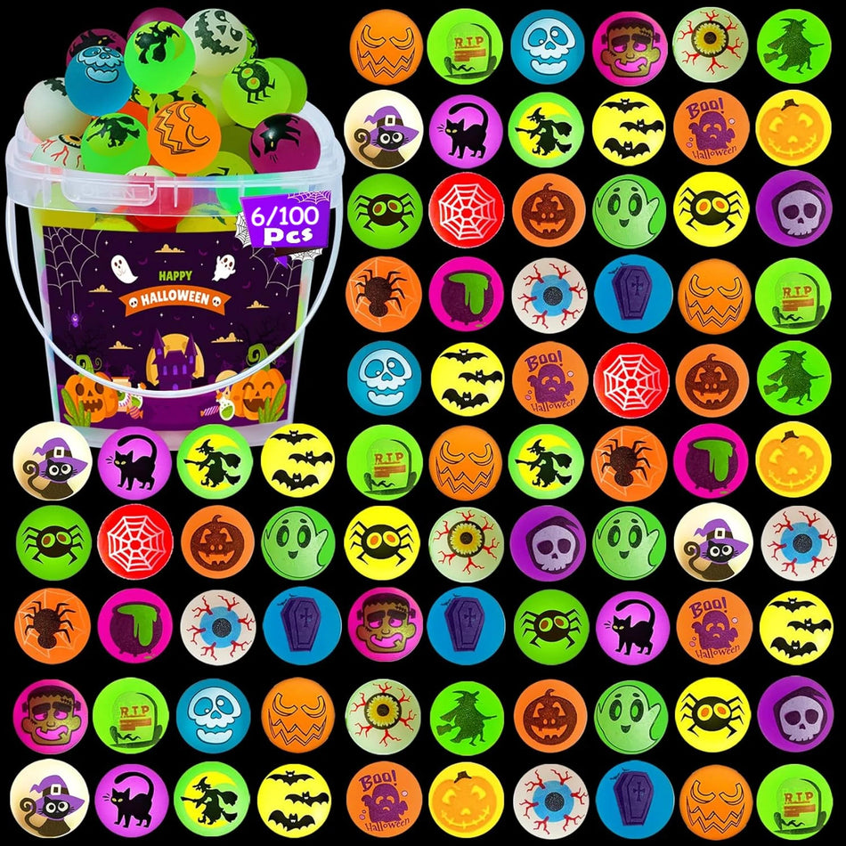 Glow In The Dark Halloween Eyeballs Bouncy Balls For Prizes