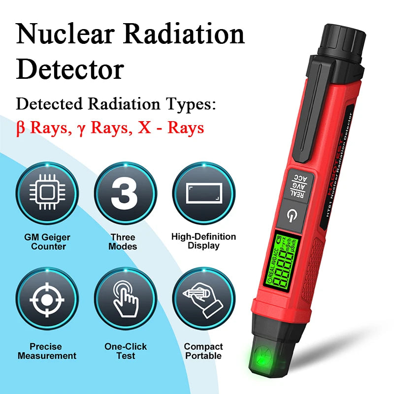 Detector de radiații Geiger Counter portabil pentru raze X, gamma, beta, radioactivitate de marmură