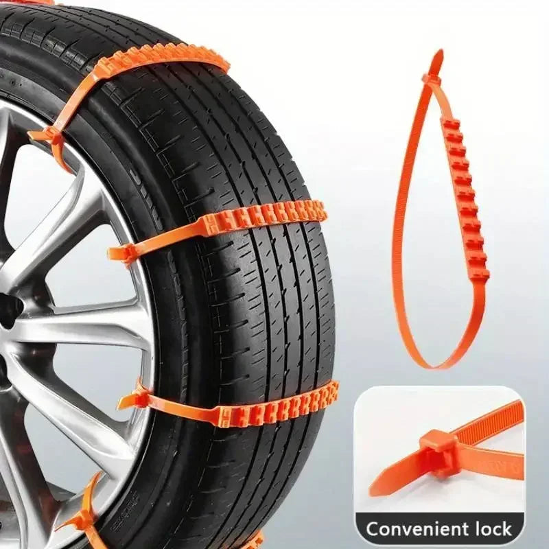 Anti Skid Snow Chains - Double Grooves For Traction