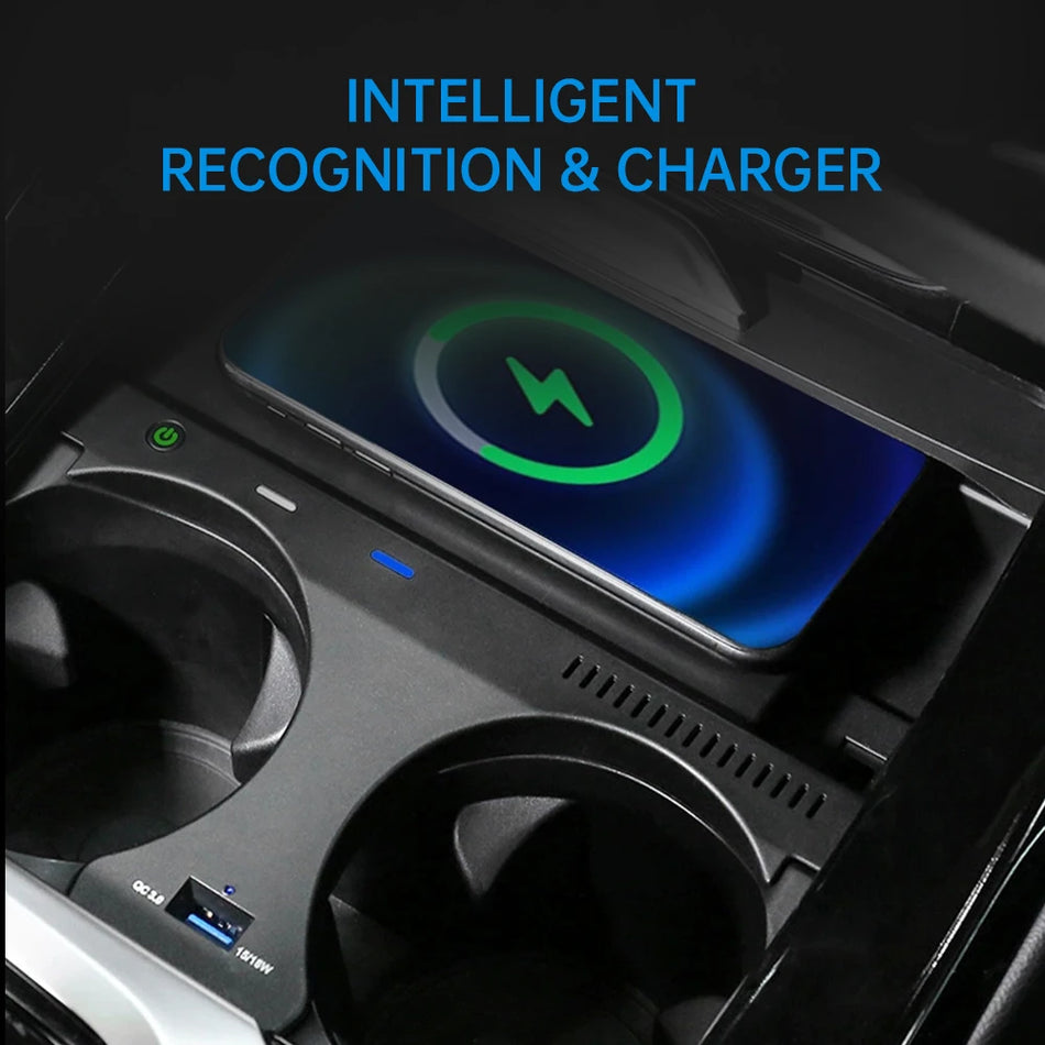 Chargeur de voiture sans fil rapide Qi 15W pour BMW iX3 X3 X4