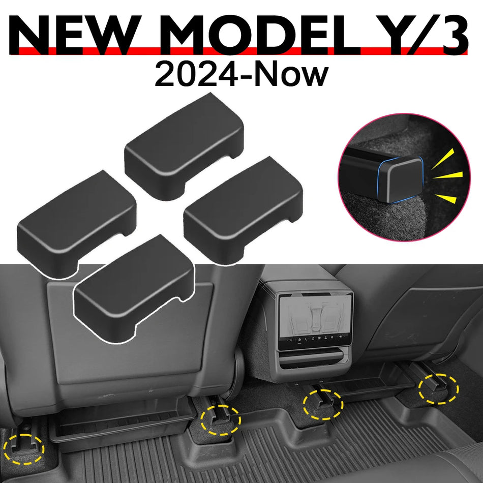 Rear Seat Slide Rail Plugs Rubber Cover for Tesla Model 3 Y Juniper