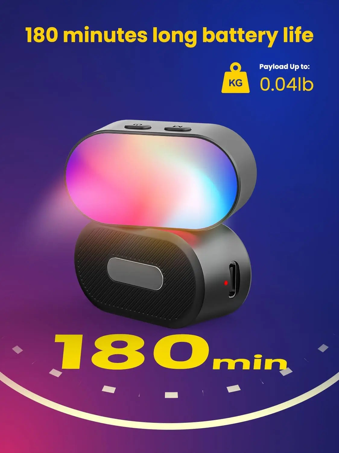 AOCHUAN Mini RGB Magnetic Fill Light &ndash; 3-Stop Brightness with 7 Color Adjustment