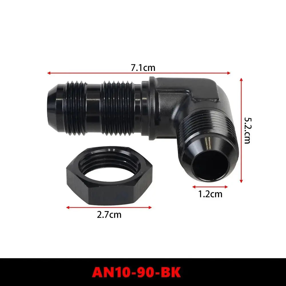 AN6 AN8 AN10 Male to Male 90 Degree Flare Union Bulkhead Fitting Adapter with Nut For Tab or Wirewall by InterCyprus Trading Ltd