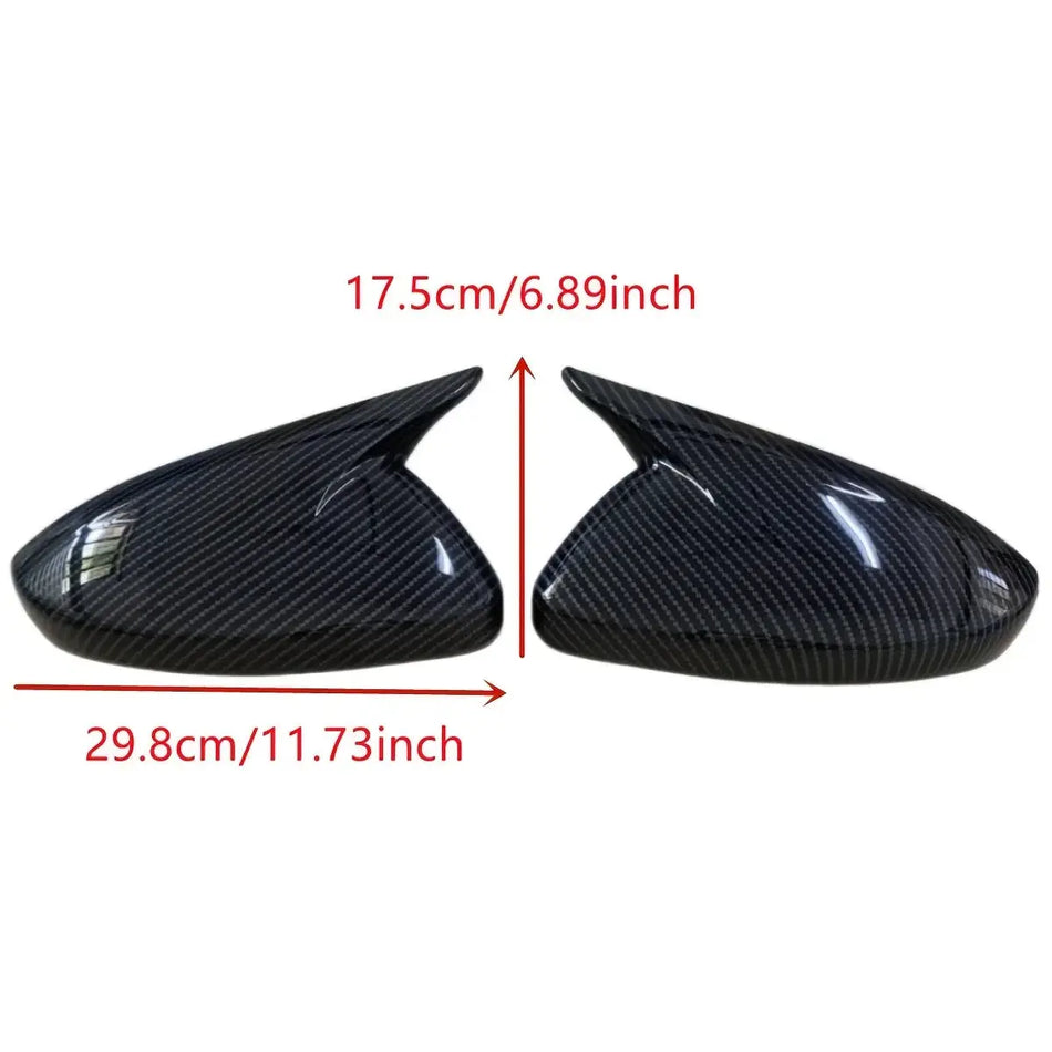 Side Rearview Mirror Cover Caps ABS Glossy Black For Peugeot 208 308 408 508 by InterCyprus Trading Ltd