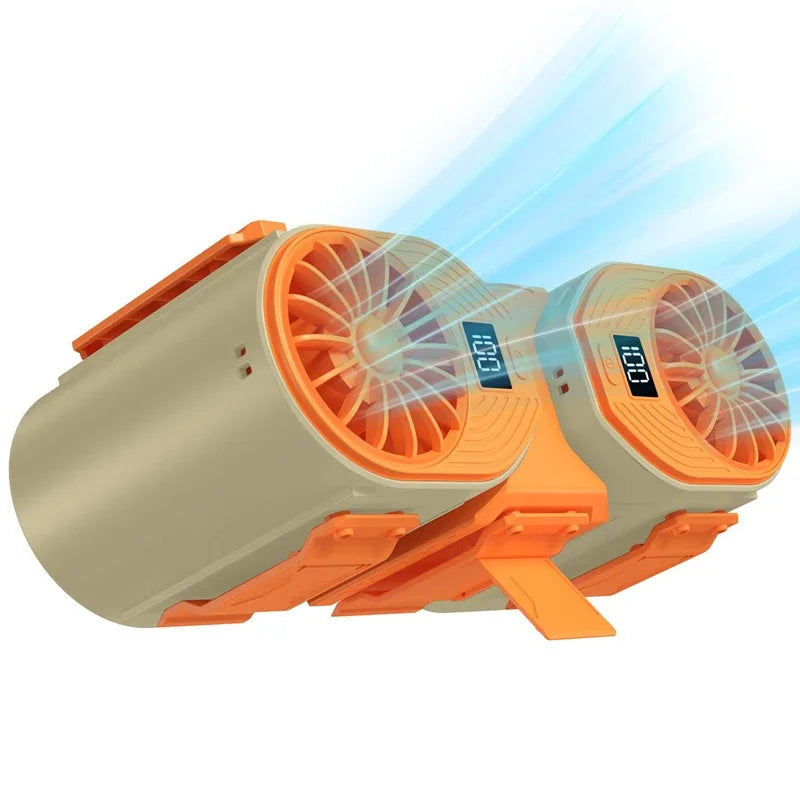 Xiaomi Waist Neck Fan 10000mAh - Dual Motors 24H Runtime Brown Orange