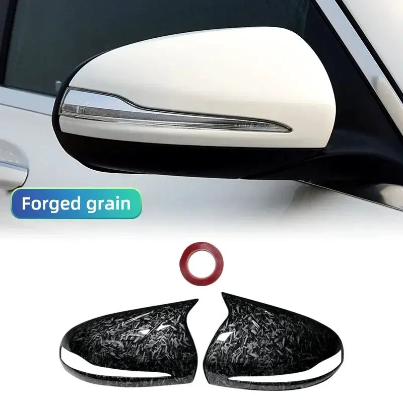 Side Mirror Cover Caps Carbon Black Trim for Mercedes-Benz W205 W222 W213 X253 W238 by InterCyprus Trading Ltd