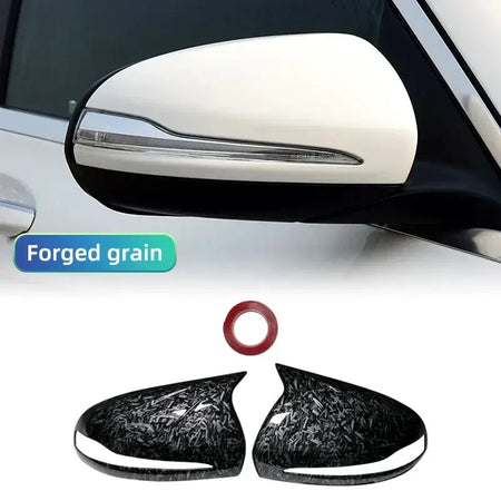 Side Mirror Cover Caps Carbon Black Trim for Mercedes-Benz W205 W222 W213 X253 W238 by InterCyprus Trading Ltd