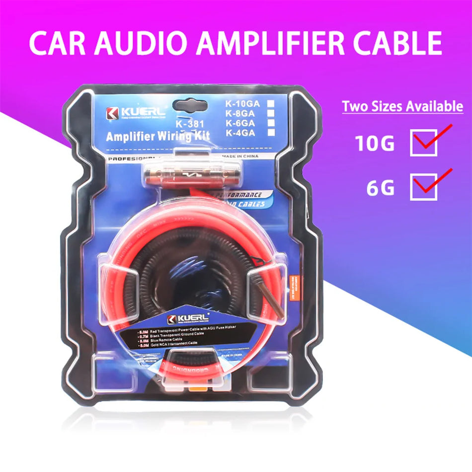 6/10GA Auto Audio Versterker Kabel met 60A Koper Gecoate Aluminium Subwoofer Kit