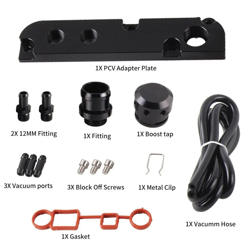 Aluminum PCV Adapter Set for VW Audi Seat Skoda 2.0 TFSI EA113 Gen 1 2 by InterCyprus Trading Ltd