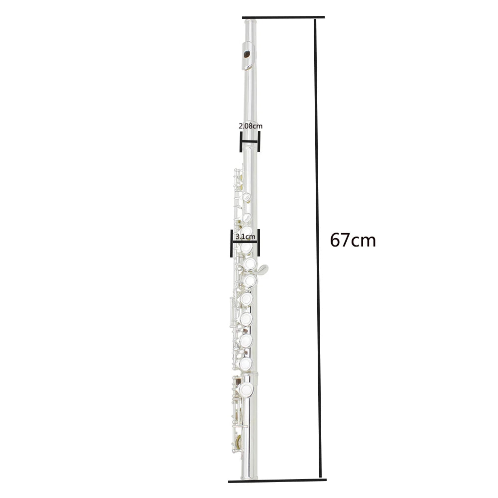 Slade 16 Holes Flute C Key Closed Silver - Silver Plated