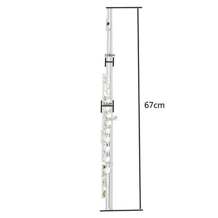 Slade 16 Holes Flute C Key Closed Silver - Silver Plated