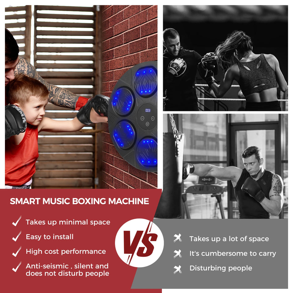 Macchina da Boxe Musicale Bluetooth con Guanti 9 Velocità