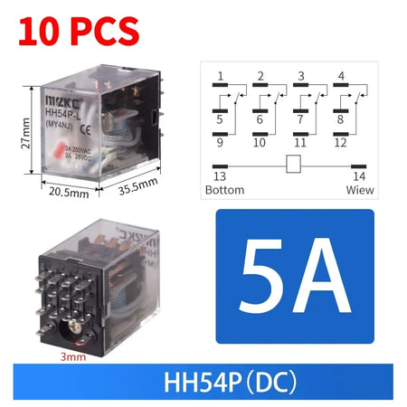 10PCS Miniature Control Relays &ndash; Versatile Compatibility for AC and DC Systems
