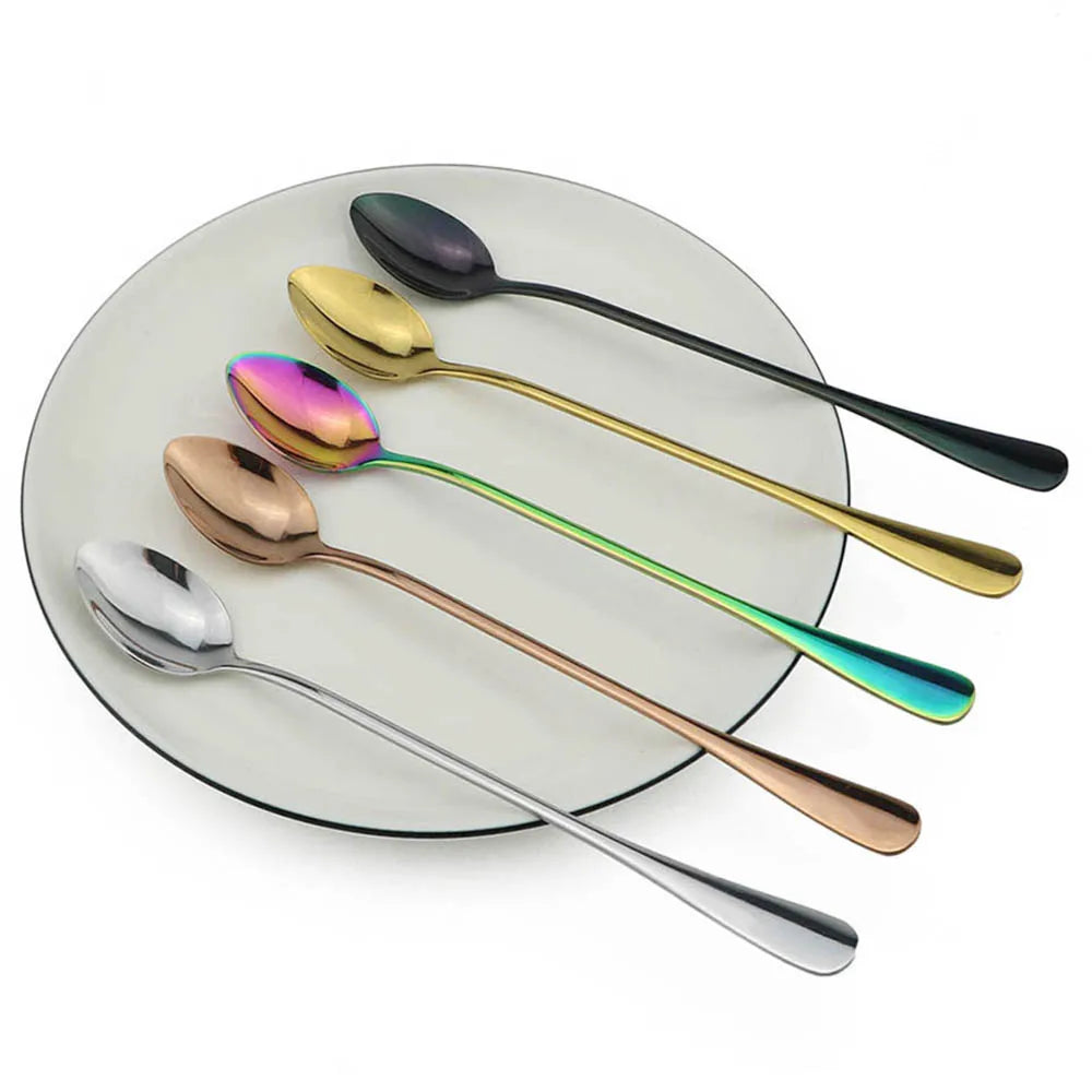 Colorful Long Handled Teaspoons &ndash; Versatile Stainless Steel Cutlery