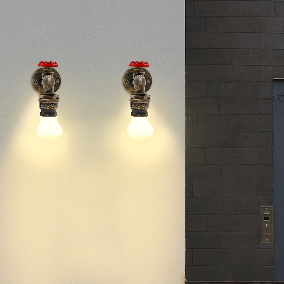 Two Pack 60W 220V Retro Faucet Wall Lamps European Style