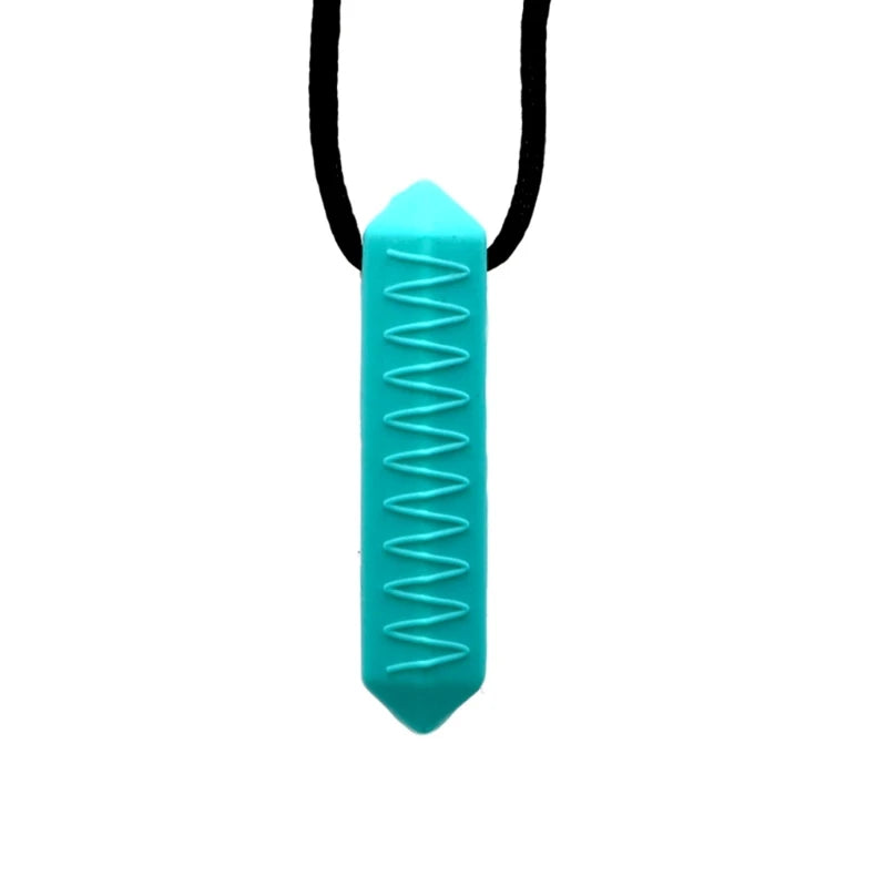 Stylish Silicone Chew Necklace for Sensory Relief Turquoise Green