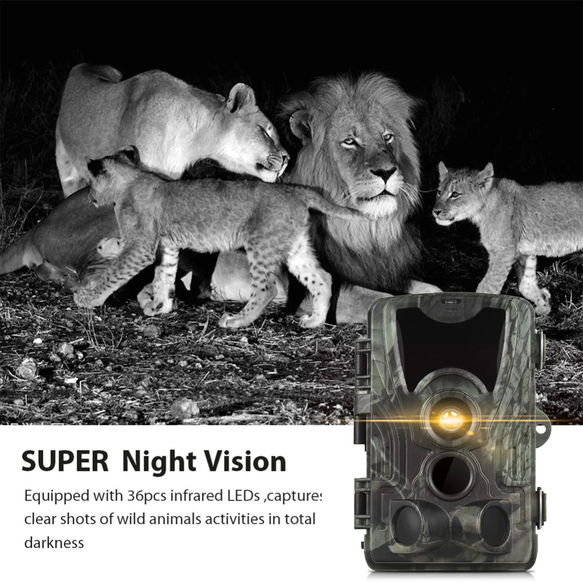 24MP Waterproof Trail Camera with Night Vision and Motion Activation