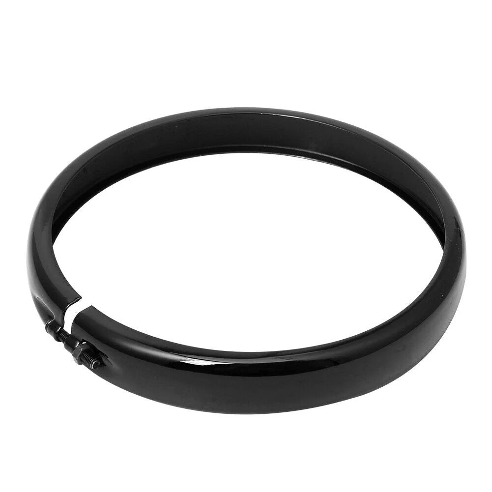 Motorcycle Black Chrome 5.75 Inch Headlight Trim Ring &ndash; Stylish Custom Fit for Harley Sportster and Dyna