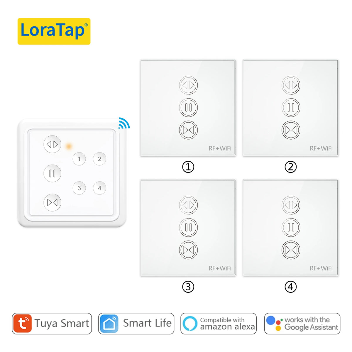 Smart Curtain Switch for Google &amp; Alexa 4 Channels 4 Switchs / CHINA