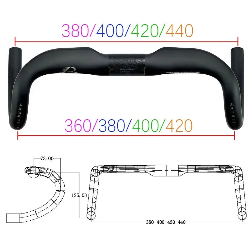 BALUGOE Full Carbon Road Bicycle Handlebar Full Internal Wiring Road Bike Handle Bar Professional Competition Carbon Fiber Bar by InterCyprus Trading Ltd