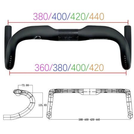 BALUGOE Full Carbon Road Bicycle Handlebar Full Internal Wiring Road Bike Handle Bar Professional Competition Carbon Fiber Bar by InterCyprus Trading Ltd