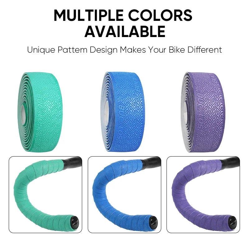 Лента за кормило за пътно колело BUCKLOS с тапи за края на кормилото, PU EVA против хлъзгане и против вибрации
