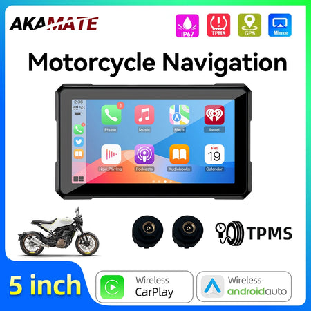 AKAMATE 5Inch Motorcycle Monitor &ndash; Wireless CarPlay