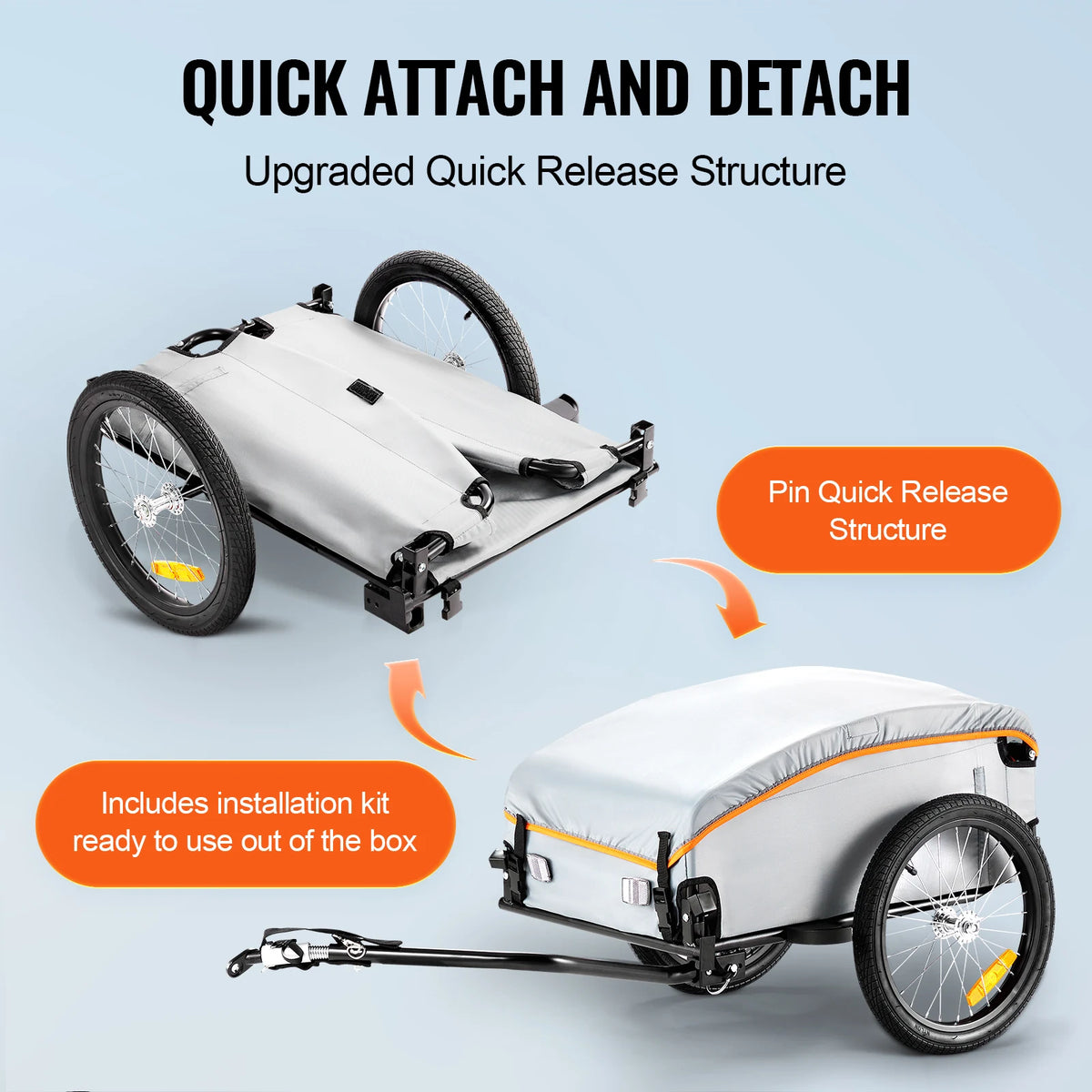 SucceBuy Bike Cargo Trailer Foldable Wagon &ndash; Waterproof
