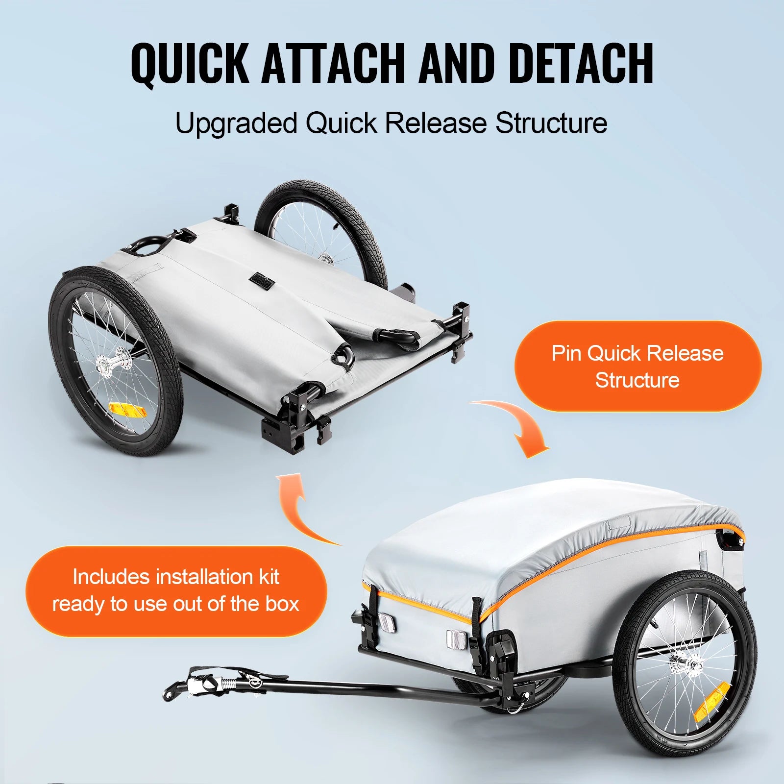 SucceBuy Bike Cargo Trailer Foldable Wagon &ndash; Waterproof