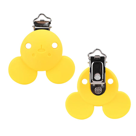 Lofca 5-Pack Silicone Baby Pacifier Clips - Safe &amp; Stylish Teething Gifts M-yellow