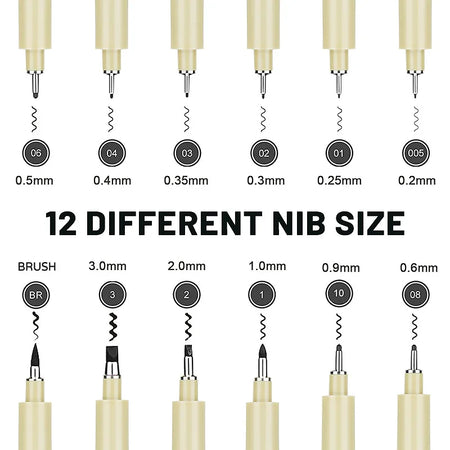 Manga Art Marker Set 12 Color &ndash; Fine Line Manga Illustration