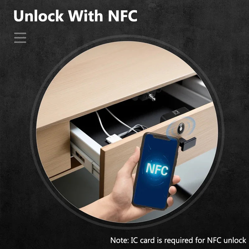 Tuya Bluetooth Smart Wood Cabinet Lock &ndash; IC Card Unlock