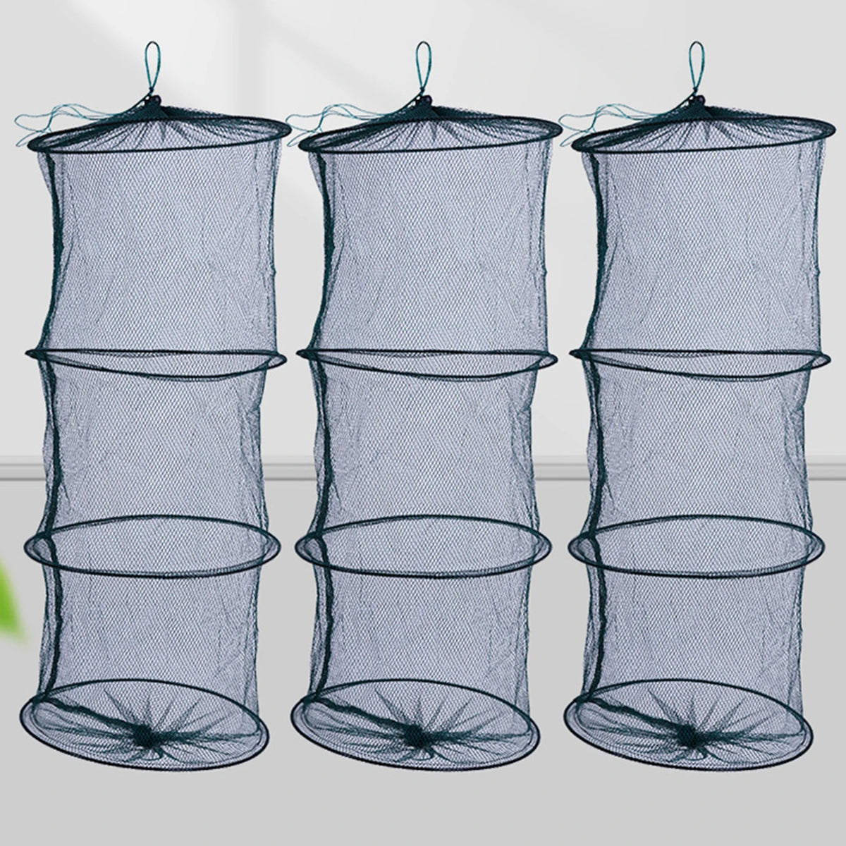 Foldable Multi-Layer Fishing Net: Durable Nylon Mesh for Various Fish